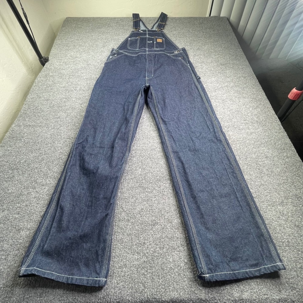 Berne Denim Bib Overalls Men's 38x34 Blue Workwear